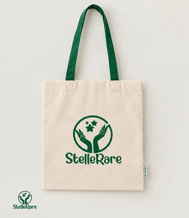 Shopper in tessuto con logo Stelle Rare